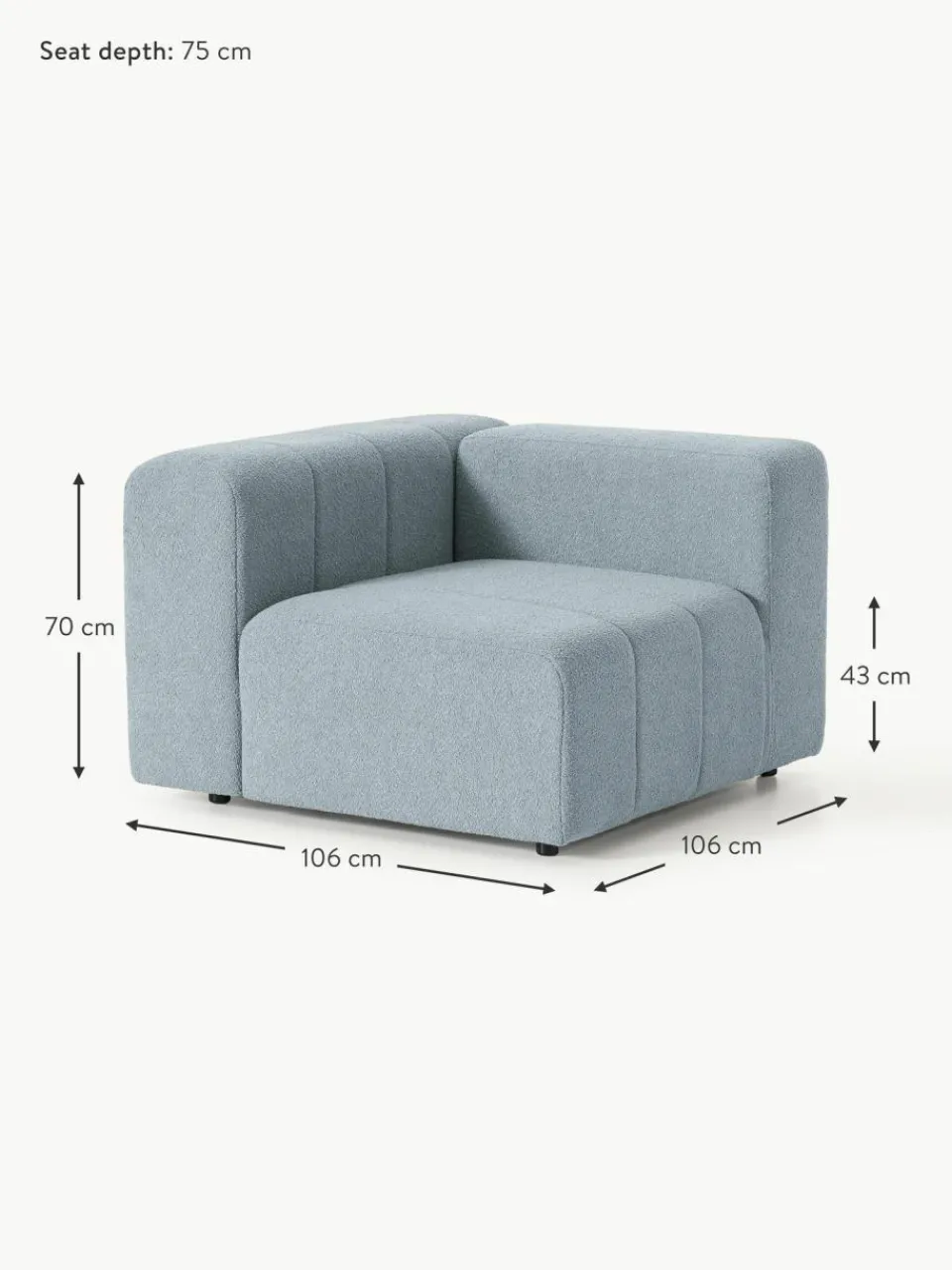 Westwing Collection Bouclé-Eckmodul Lena