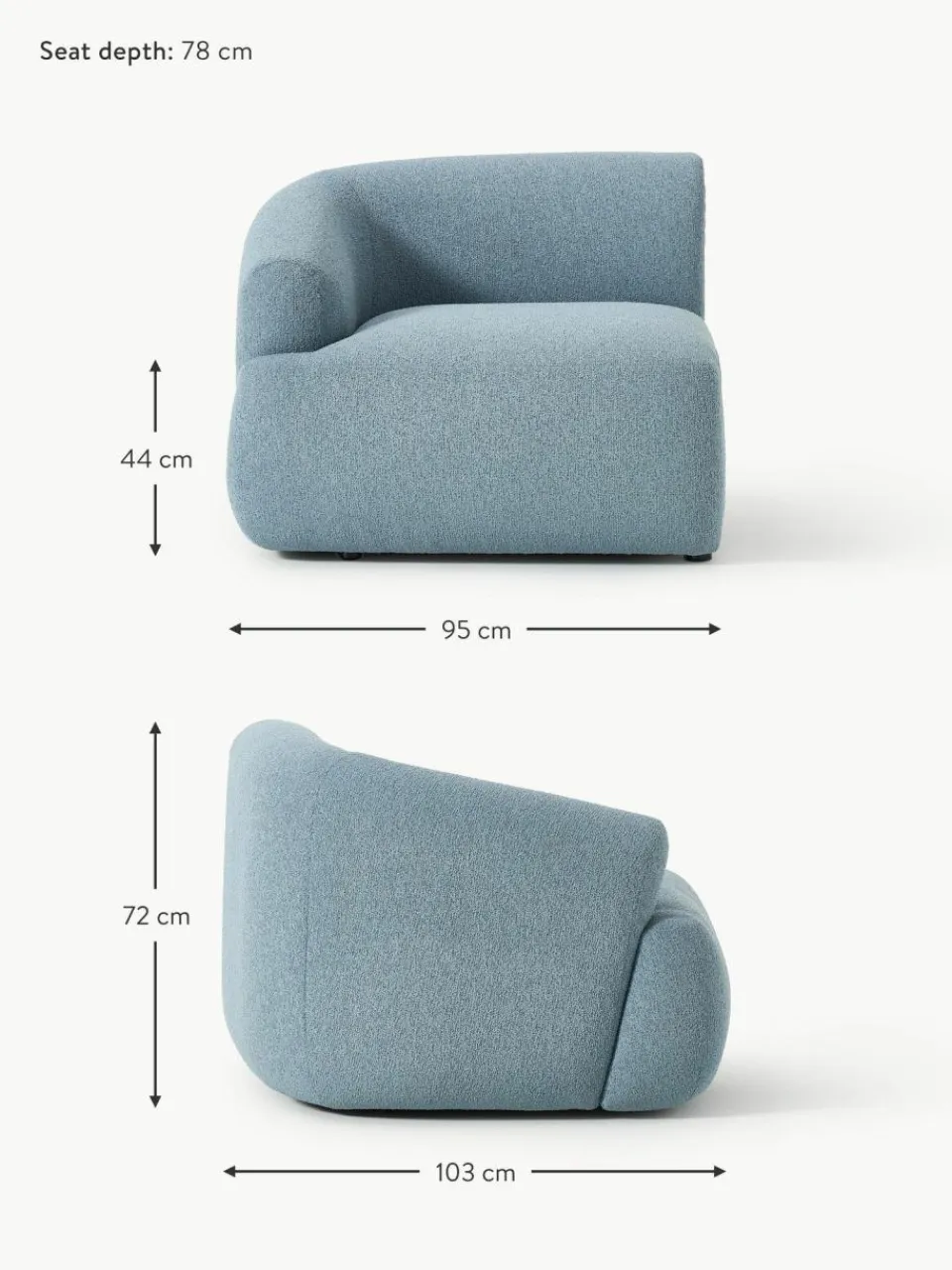 Westwing Collection Bouclé-Eckmodul Sofia