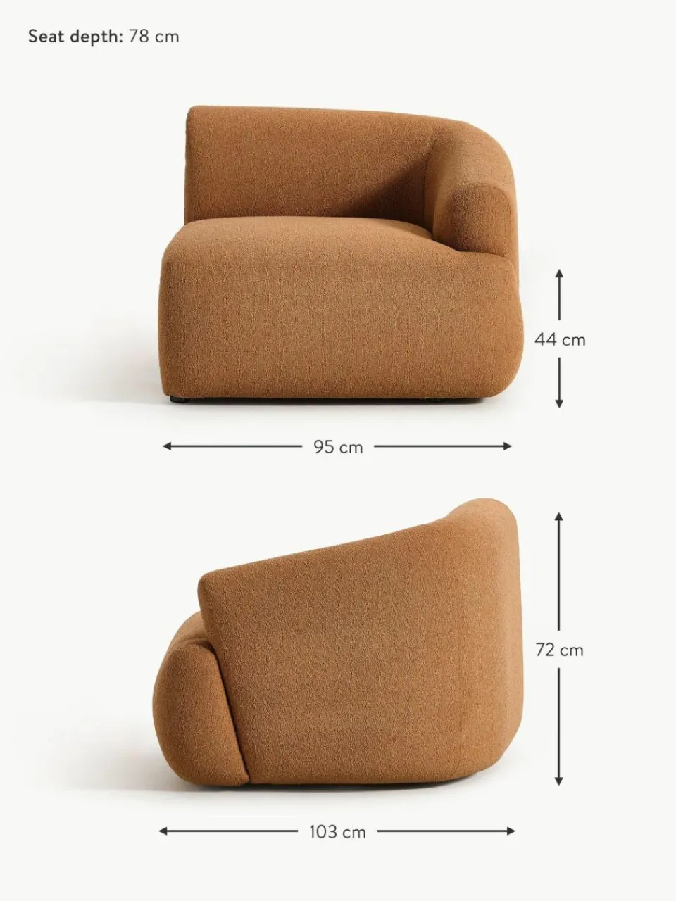Westwing Collection Bouclé-Eckmodul Sofia
