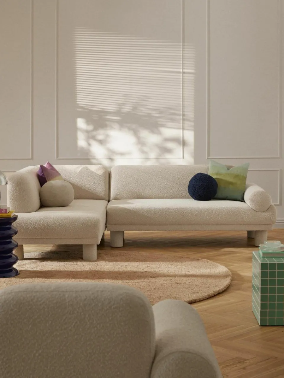 Westwing Collection Bouclé-Ecksofa Lilo