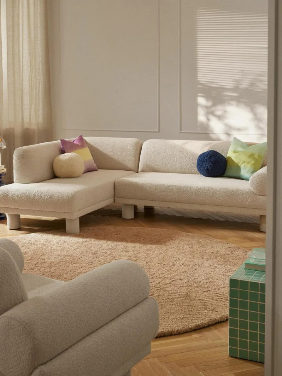 Westwing Collection Bouclé-Ecksofa Lilo