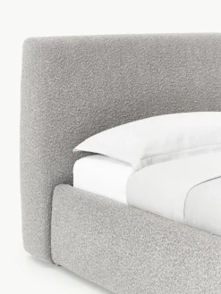 Westwing Collection Bouclé-Einzelbett Cloud mit Stauraum