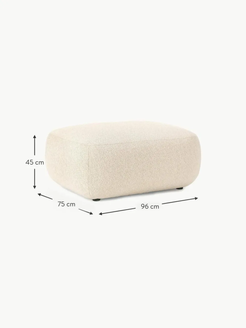 Westwing Collection Bouclé-Hocker Sofia
