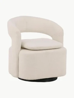 Westwing Bouclé-Loungesessel Laurel mit Drehfunktion