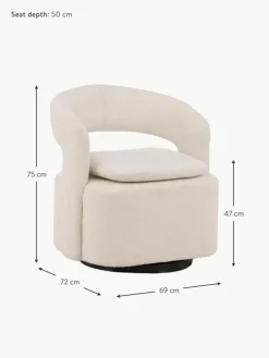 Westwing Bouclé-Loungesessel Laurel mit Drehfunktion