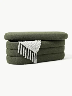 Westwing Collection Bouclé-Polsterbank Alto mit Stauraum