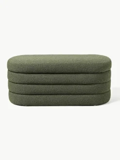 Westwing Collection Bouclé-Polsterbank Alto mit Stauraum