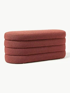 Westwing Collection Bouclé-Polsterbank Alto mit Stauraum