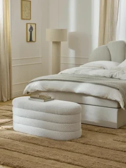 Westwing Collection Bouclé-Polsterbank Alto mit Stauraum