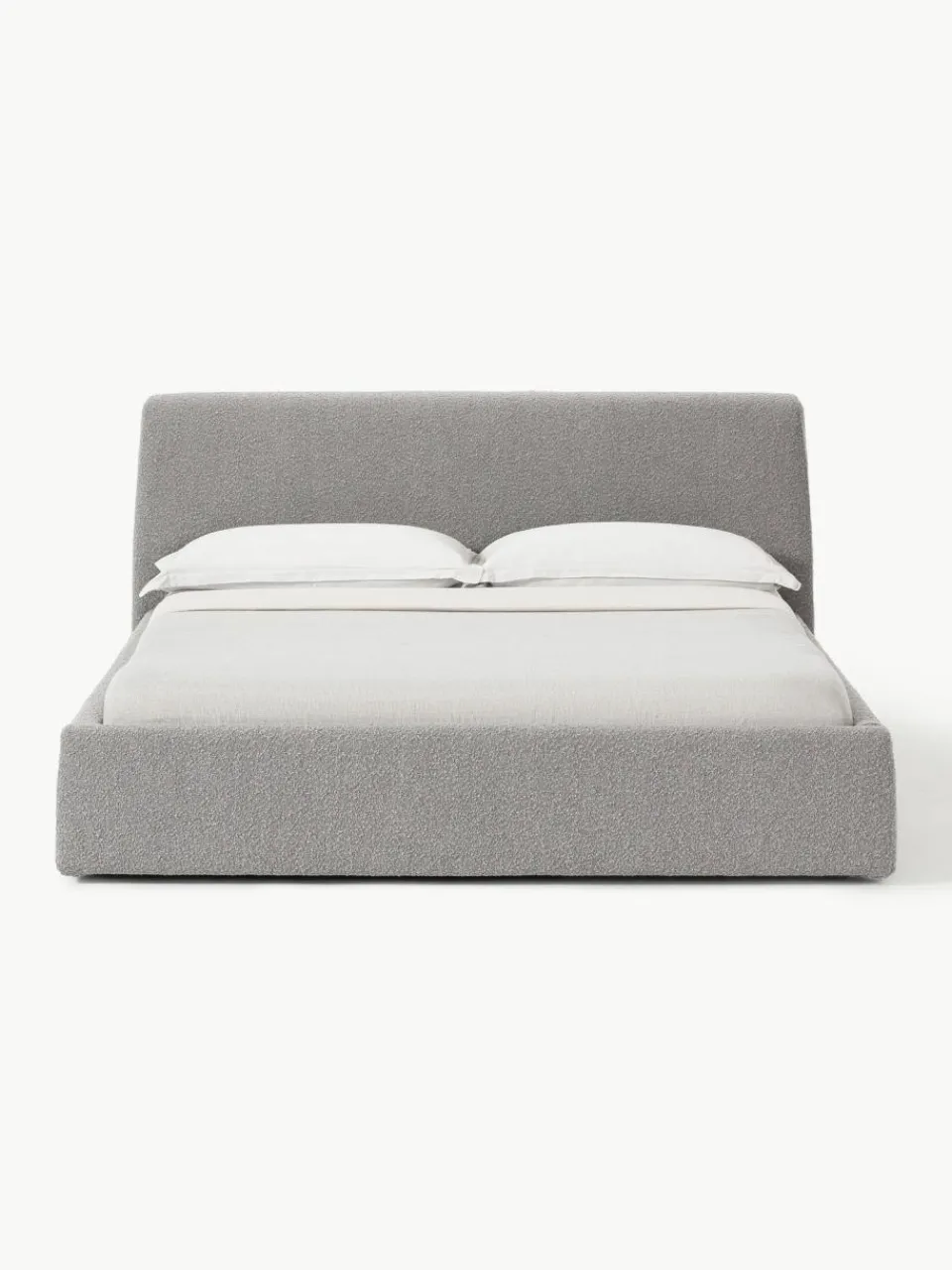 Westwing Collection Bouclé-Polsterbett Cloud mit Stauraum