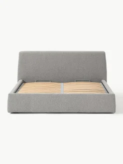 Westwing Collection Bouclé-Polsterbett Cloud mit Stauraum