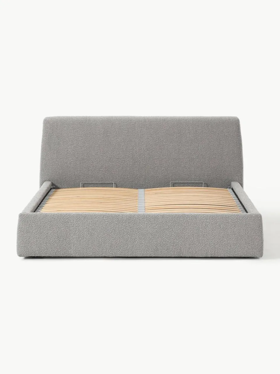Westwing Collection Bouclé-Polsterbett Cloud mit Stauraum