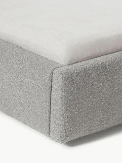 Westwing Collection Bouclé-Polsterbett Cloud mit Stauraum