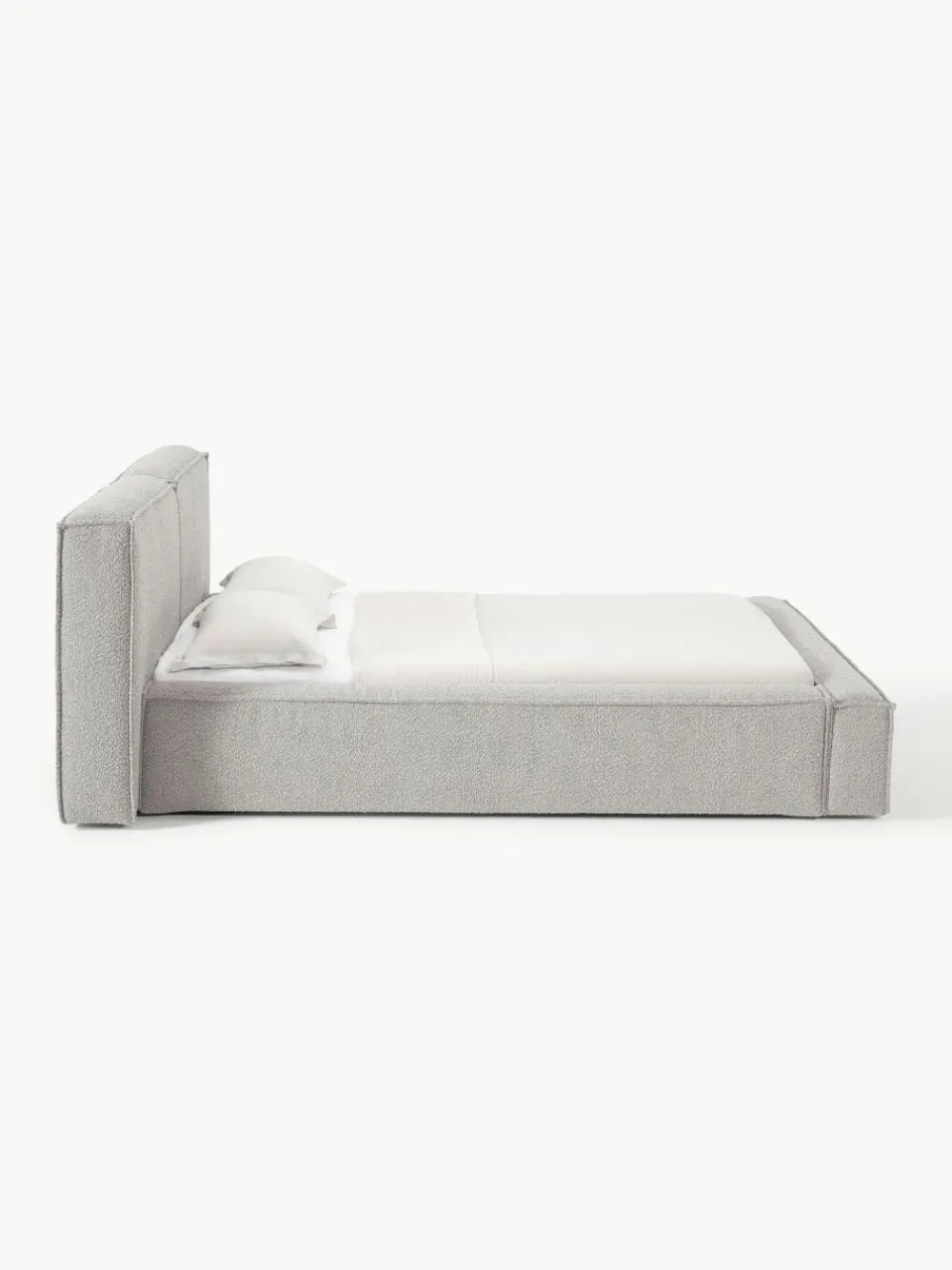 Westwing Collection Bouclé-Polsterbett Lennon