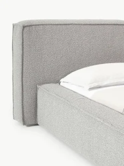 Westwing Collection Bouclé-Polsterbett Lennon mit Stauraum