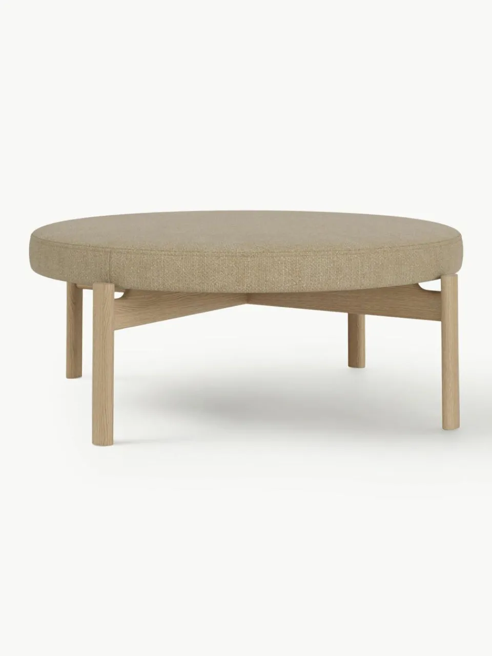 Audo Copenhagen Bouclé-Pouf Passage aus Eichenholz