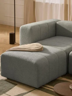 Westwing Collection Bouclé-Sofa-Hocker Lena