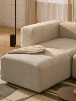 Westwing Collection Bouclé-Sofa-Hocker Lena