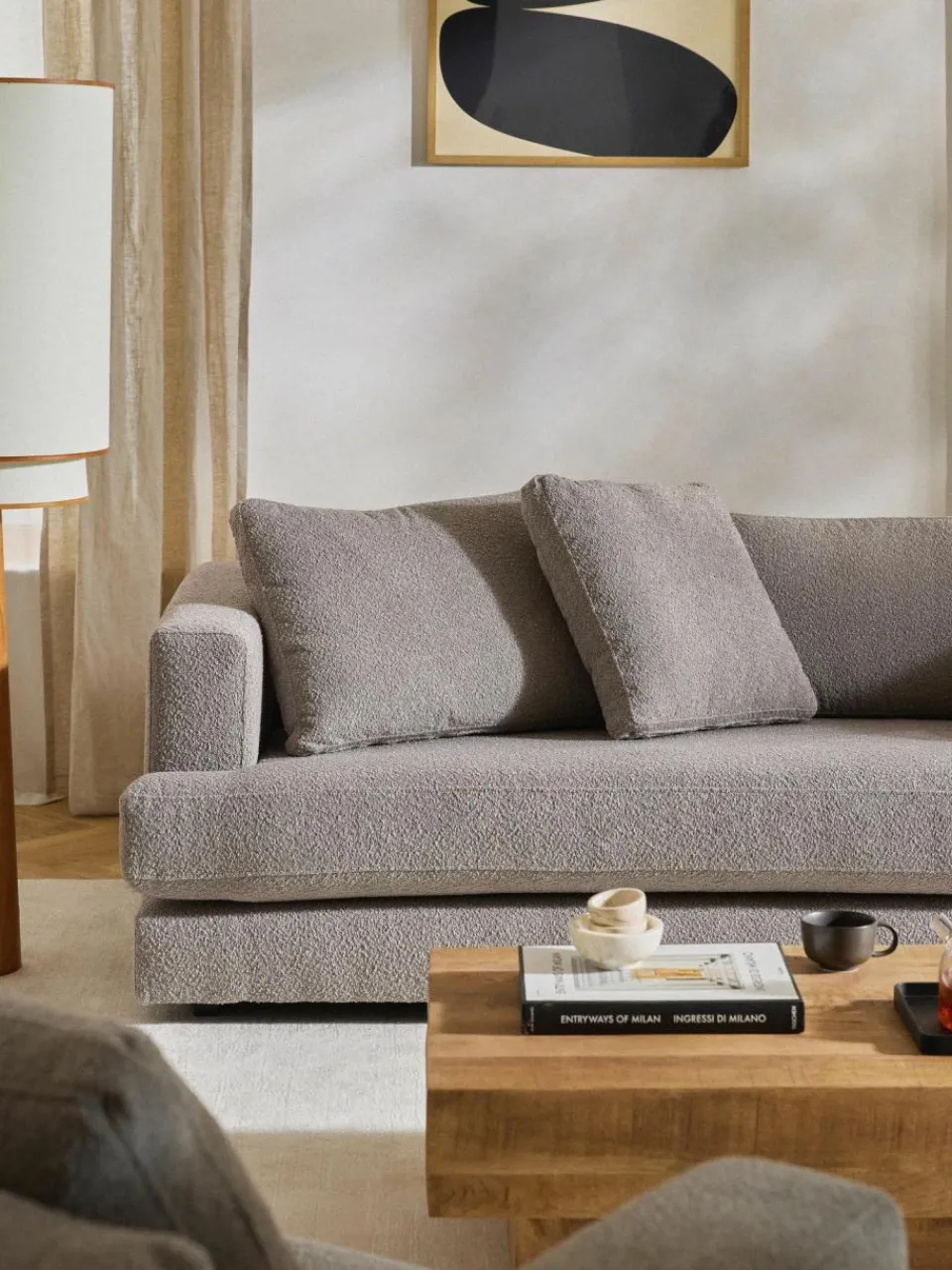 Westwing Collection Bouclé-Sofa-Kissen Tribeca
