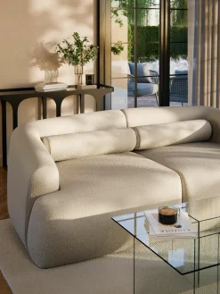 Westwing Collection Bouclé-Sofa-Nackenrolle Sofia
