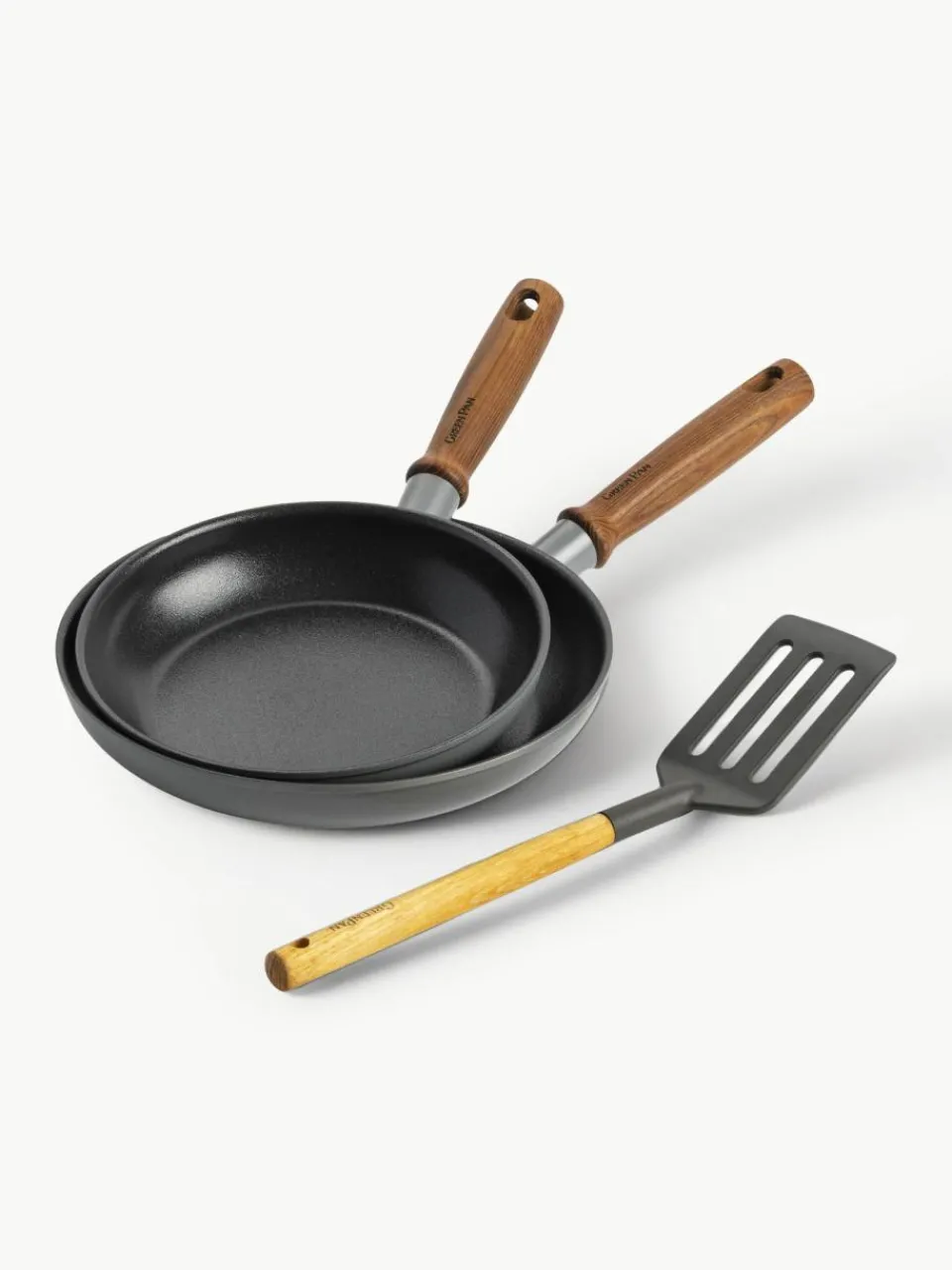 GreenPan Bratpfannen Mayflower Pro mit Pfannenschaufel, 3er-Set