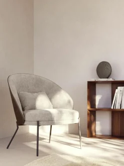 Westwing Chenille-Loungesessel Eamy