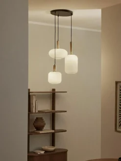 Westwing Collection Cluster-Pendelleuchte Candela aus Opalglas