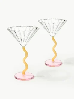 &k amsterdam Cocktailgläser Curve aus Borosilikatglas, 2 Stück