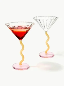 &k amsterdam Cocktailgläser Curve aus Borosilikatglas, 2 Stück