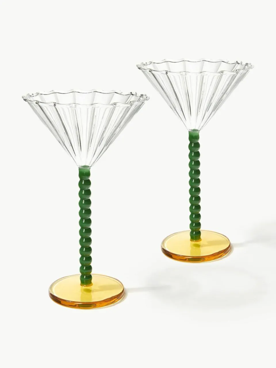 &k amsterdam Cocktailgläser Perle aus Borosilikatglas, 2 Stück