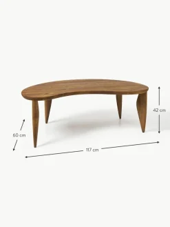 ferm LIVING Couchtisch Feve aus Walnussholz in organischer Form