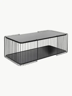 Kare Design Couchtisch Wire mit Glasplatte