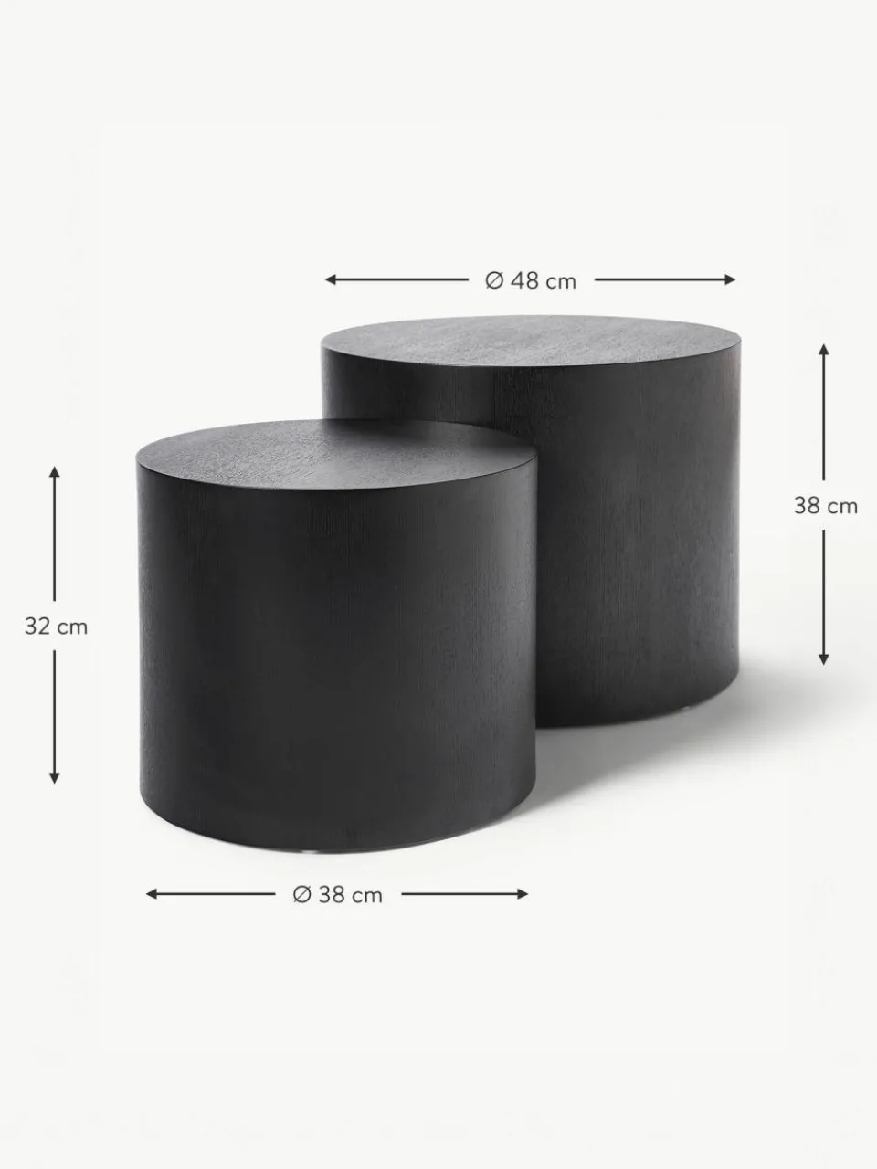 Westwing Collection Couchtische Dan aus Holz, 2er-Set