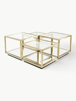 Kare Design Couchtische Luigi mit Spiegel-Böden, 4er-Set