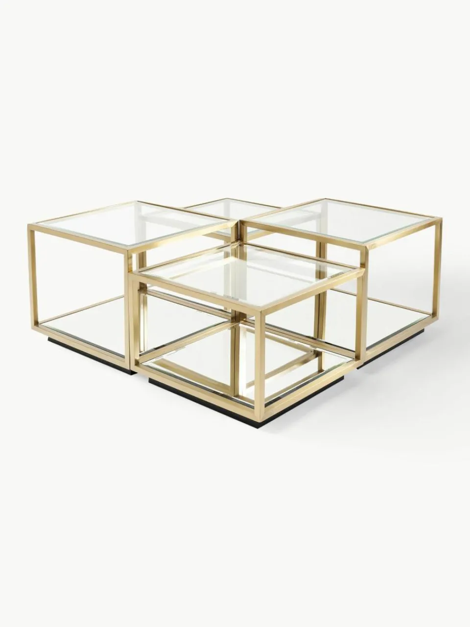 Kare Design Couchtische Luigi mit Spiegel-Böden, 4er-Set