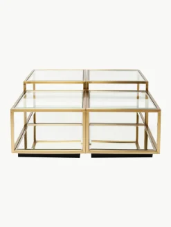 Kare Design Couchtische Luigi mit Spiegel-Böden, 4er-Set