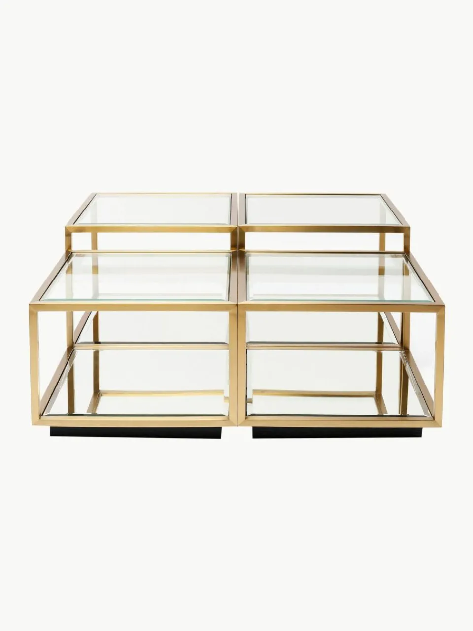 Kare Design Couchtische Luigi mit Spiegel-Böden, 4er-Set