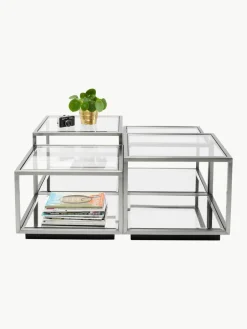 Kare Design Couchtische Luigi mit Spiegel-Böden, 4er-Set
