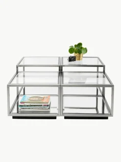 Kare Design Couchtische Luigi mit Spiegel-Böden, 4er-Set