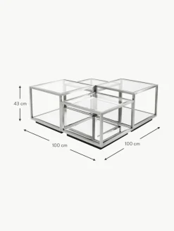 Kare Design Couchtische Luigi mit Spiegel-Böden, 4er-Set