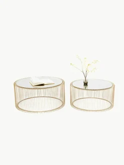 Kare Design Couchtische Wire mit Glasplatte, 2er-Set