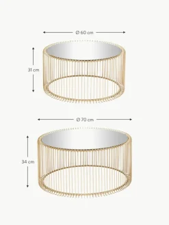Kare Design Couchtische Wire mit Glasplatte, 2er-Set