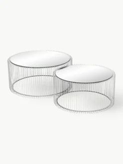 Kare Design Couchtische Wire mit Glasplatte, 2er-Set