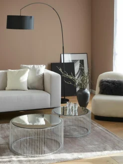 Kare Design Couchtische Wire mit Glasplatte, 2er-Set