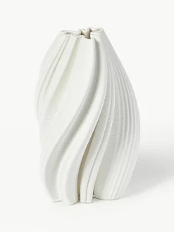 Westwing Collection 3D gedruckte Vase Melody aus Porzellan, H 29 cm
