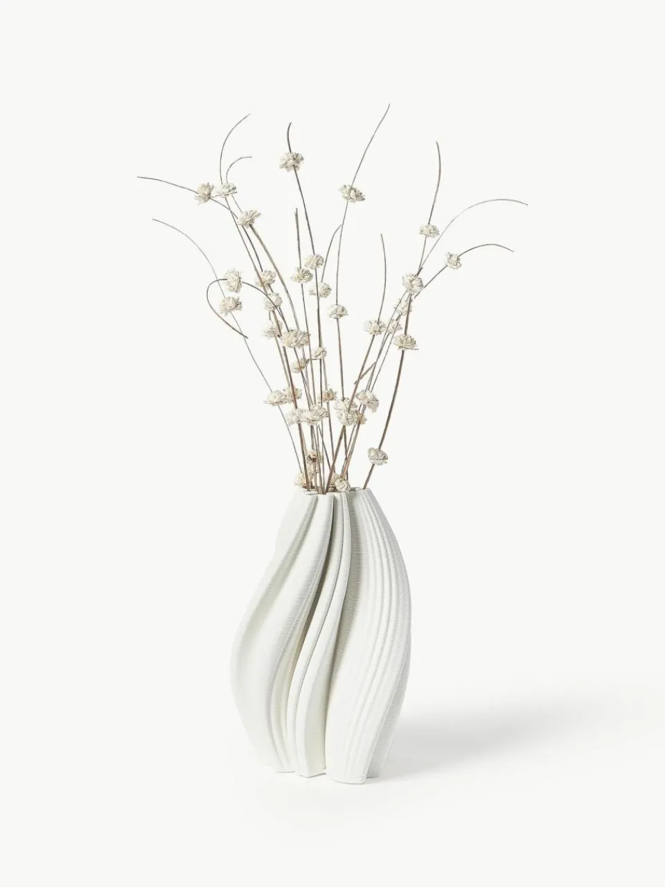 Westwing Collection 3D gedruckte Vase Melody aus Porzellan, H 29 cm