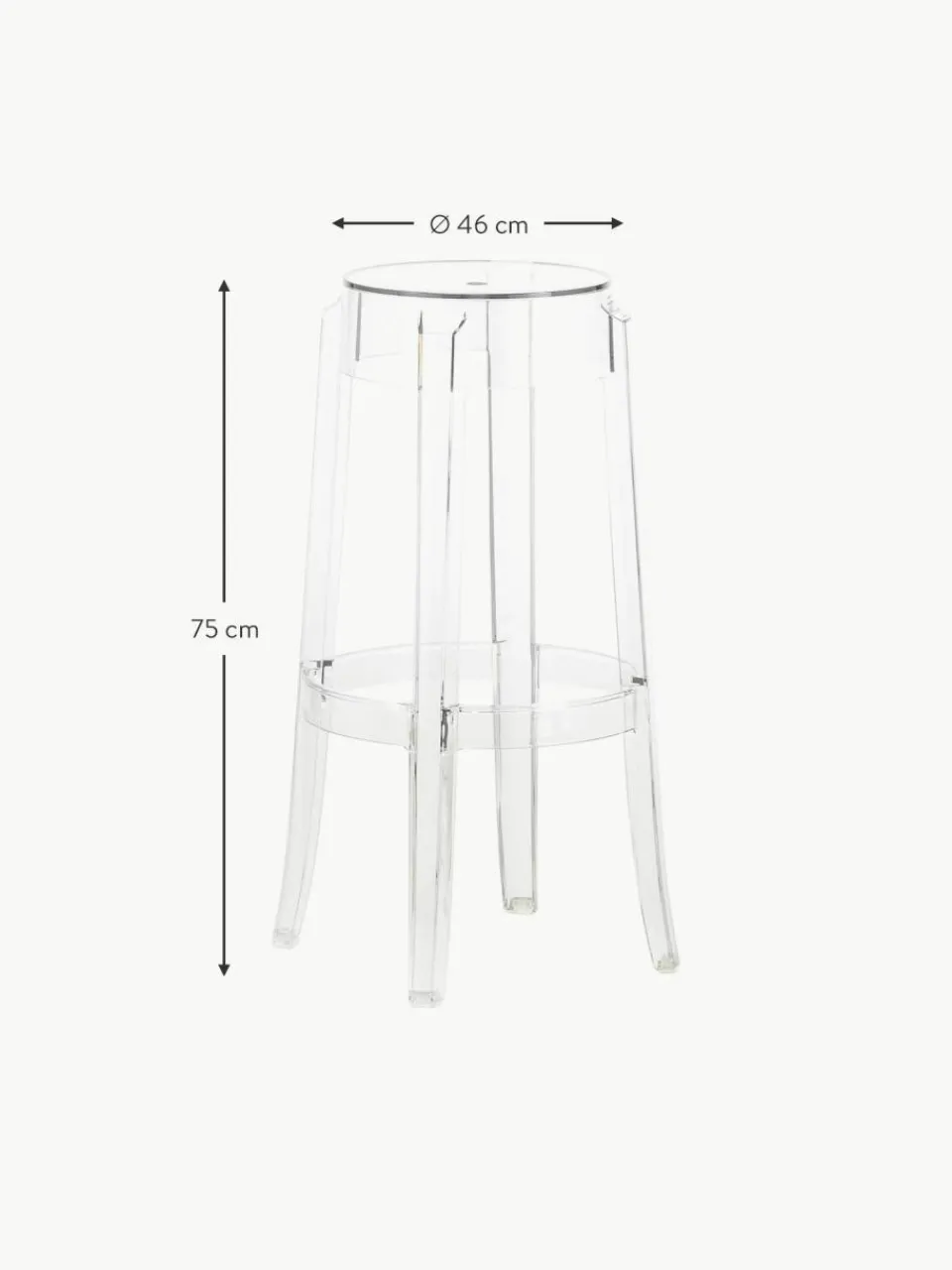 Kartell Design Barhocker Charles Ghost