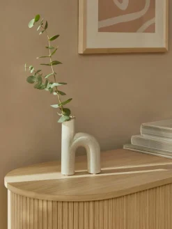 Broste Copenhagen Design-Vase Hector aus Steingut, H 19 cm