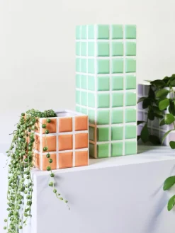 &k amsterdam Design-Vase Tile mit Fliesenoptik, H 28 cm