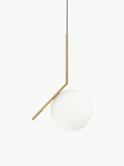 Flos Dimmbare Glaskugel-Pendelleuchte IC, mundgeblasen